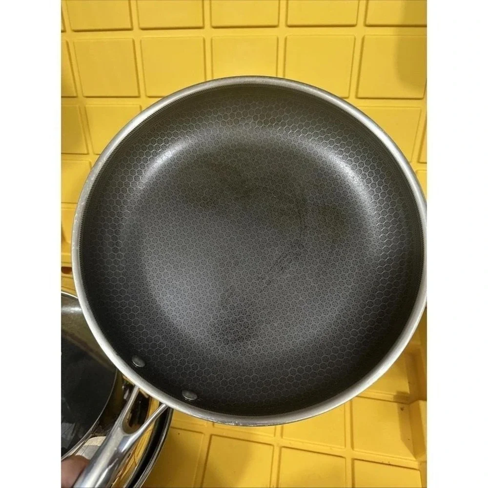 HEXCLAD 5 Piece Nonstick Stainless Steel Frying Pan Set 10 12 and 14